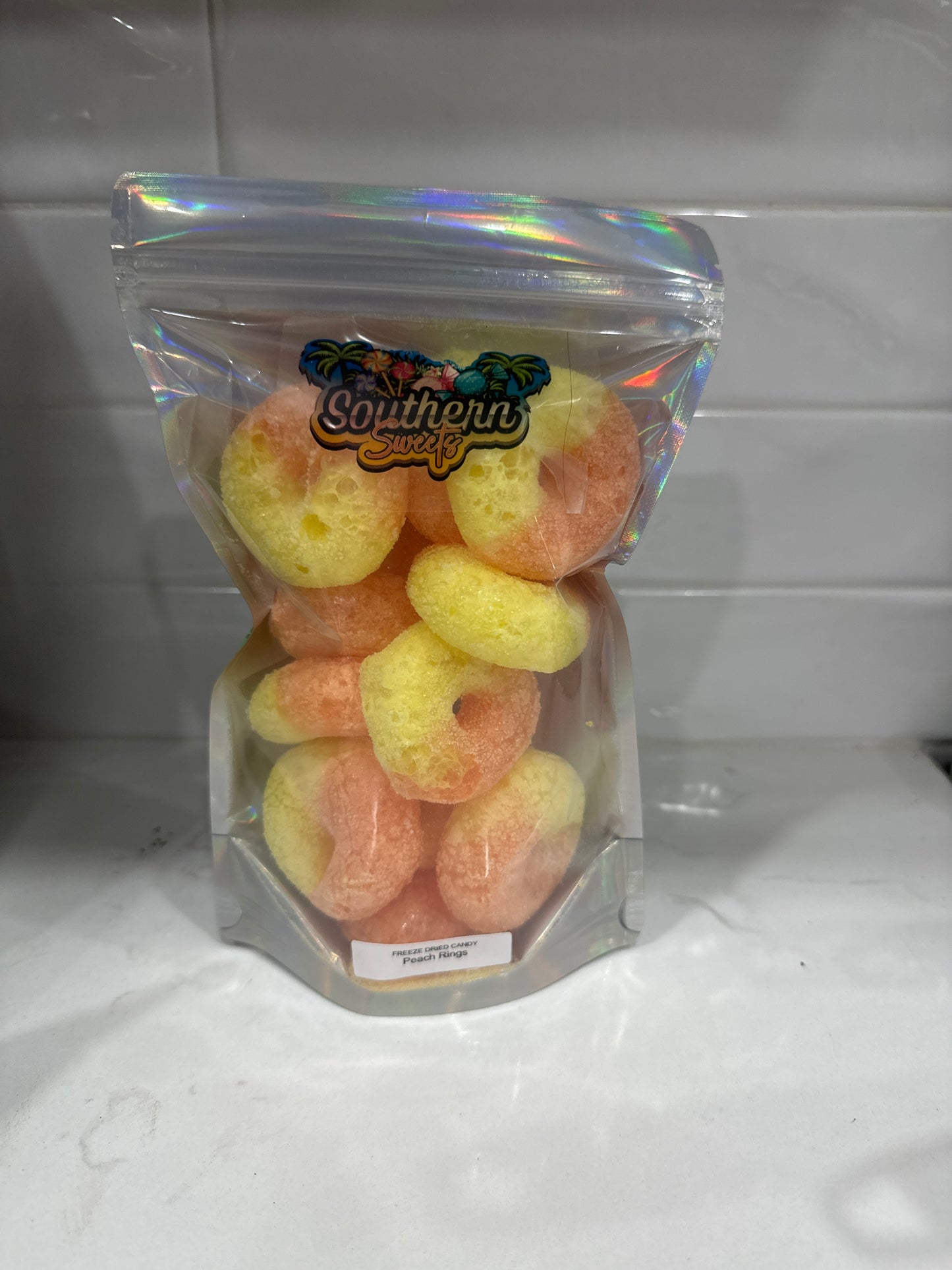 Freeze dried peach rings!